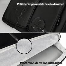 Funda para Laptop 14 15.6 pulgadas portafolios para laptop Hombres y Mujeres maletín para laptop Impermeable negro rosa - Negro - Ver 5