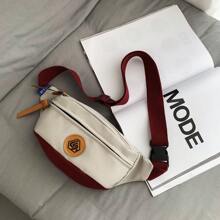 斜挎包单肩小背包轻便简约胸包手提小挎包运动腰包。毛绒斜挎包单肩胸包。户外圣诞节感恩节秋季旅行冬季礼物节日收纳包邮差包单肩包腰包腰包骑士包腰包圣诞礼物圣诞快乐徒步旅行礼物学生大容量多功能便携时尚休闲度假侧包挎包臀包夏季返校男士包腰包春季学校用品 - 灰色 - 查看 2