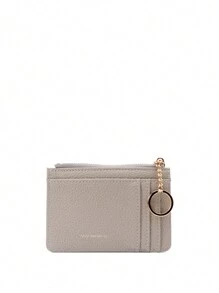 FOREVER FOR YOU 定制荔枝图案卡包拉链零钱包卡套信用卡钱包名片夹女士款 - 灰色 - 查看 2