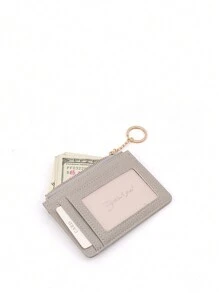 FOREVER FOR YOU 定制荔枝图案卡包拉链零钱包卡套信用卡钱包名片夹女士款 - 灰色 - 查看 9