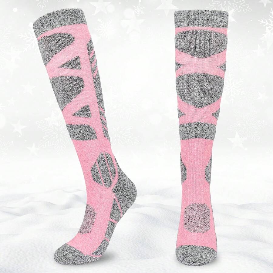 Womens Ski Socks KneeHigh Thermal Socks Winter Thick Warm Long Tube