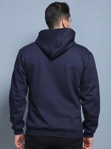 Men Zip-Up Hoodies - Navy Blue - View 8
