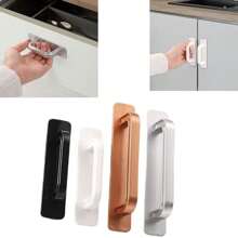 1pc Cabinet Handles Kitchen Door Handles Cupboard Pulls Drawer Knobs Self-Adhesive No-Drill Furniture Door Pulls - Gold - View 2