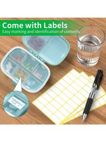 Travel Medicine Storage Box, Moisture-Proof Small Medicine Box Travel Pill Organizer,Small Pill Box,Portable Medicine Holder Container for Travel Home School Supplies College Dorm Essentials for Student - Blue - View 2