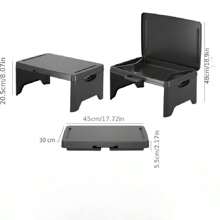 Portable Folding Desk, Multifunctional Laptop Stand Table For Students, Bedside, Slouchy - Black - View 3