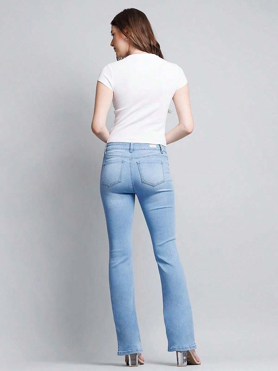 70'S CLASSIC HIGH RISE BOOTCUT JEAN - 淺色水洗藍 - 查看 1