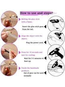 5pcs/10pcs/20pcs/30pcs/50pcs/80pcs/100pcs/150pcs Hot Melt Glue Sticks Set, For DIY Craft, Home General Repair, Festival Handicrafts. The Hot Melt Glue Sticks Have Good Adhesive Function, And Can Be Used For Bonding Wood, Metal, Glass, Flowers, Foam, Fabric, Leather, Ceramics, Decorations, Handicrafts, Electronic Products, Paper Products, Packaging, Photos, Office Paper And Most Plastic Applications.,Tool Accessories