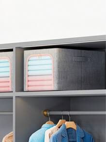 1個深柜式收納盒,用於季節性衣物分類整理,可折疊的大抽屜式家庭大容量,易於操作,摺疊存儲,可放置在沙發,床櫃等床底的各種場景中,具有大容量,方便移動 - 灰色 - 查看 4