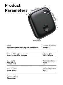 Localizador inteligente de claves antipérdida GPS Mini Tracker blanco, buscador de posición global compatible con billetera inteligente Apple IOS que usa la aplicación Encontrar mi dispositivo - Blanco - Ver 11