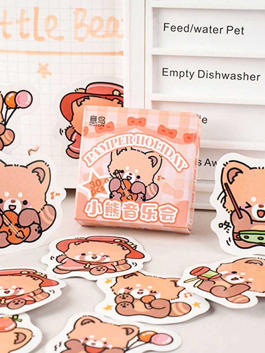 Conjunto De Mini Etiquetas De 45 Piezas De La Serie De Vacaciones Y Amor, Lindas Pegatinas De Decoración De Cuaderno De Dibujos Animados Para Bricolaje