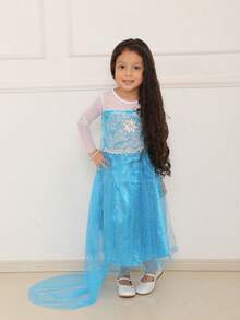 Tween Girls Plus Size Dresses - Blue - View 5