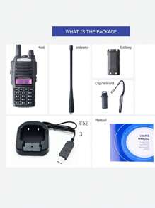 1pc 2024 Baofeng USB UV-82 2000mAh Dual Ptt Walkie Talkie Draagbare Twee Manier Radio Vhf Uhf Ham Cb Radio Station UV82 Jacht Transceiver
