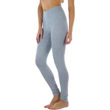 Women's Single High-Waisted Breathable Cotton-Spandex Leggings - Heather Grey - View 4