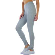 Women's Single High-Waisted Breathable Cotton-Spandex Leggings - Heather Grey - View 7