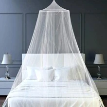 1 Miếng Trắng Màu sắc , Vải Polyester Màn chống muỗi , Treo Mái vòm Tán Giường  Đối với Giường đôi , Nhà  Phòng ngủ Trang trí Cho Bé Trẻ Em Người Lớn , Mùa hè - trắng - Xem 1