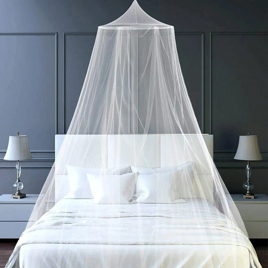 1 Miếng Trắng Màu sắc , Vải Polyester Màn chống muỗi , Treo Mái vòm Tán Giường Đối với Giường đôi , Nhà Phòng ngủ Trang trí Cho Bé Trẻ Em Người Lớn , Mùa hè - trắng - Xem 1