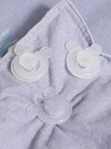 4pcs Quilt Fixed Buckle, Clear Cartoon Design Non-Slip Anti-Move Bed Sheet Fixer Fasteners Accessories - White - View 1