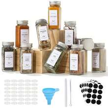 Set De 12 Tarros De Especias De Vidrio De 120 Ml Con Tapa Agitadora De Comino, Contenedores De Condimentos De Cocina - Set de tapa de aluminio de 12 piezas + bolígrafo + pegatina + embudo + pincel - Ver 6