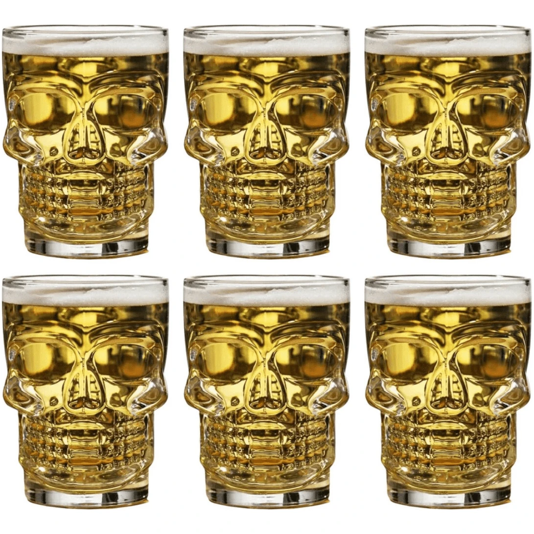 Set 6 Piezas Vasos Calavera Craneo Old Fashion Whisky 260ml - Albaricoque - Ver 1