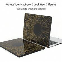5 In 1 Vỏ máy tính xách tay Tương thích với Macbook Air 13 13.6 14 15 16 Inch M1 M2 M3 Với Trưng bày Với Chạm Quán bar Và Chạm Id 2016 2017 2018 2019 2020 2021 2022 2023 , Đen Pha lê Vỏ cứng Vỏ bảo vệ & Đánh bóng vải & Da bàn phím & Nắp máy ảnh - Đường hầm thời gian in vàng - Xem 6