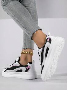Vrouwen Voorjaar/herfst Ademend & Licht Platform Sneakers Met Dik Onderaan Ontwerp Voor Comfortabel En Hoogte verhogend , Laag uitgesneden Stijl: