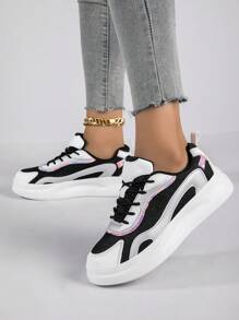 Vrouwen Voorjaar/herfst Ademend & Licht Platform Sneakers Met Dik Onderaan Ontwerp Voor Comfortabel En Hoogte verhogend , Laag uitgesneden Stijl: