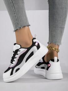 Vrouwen Voorjaar/herfst Ademend & Licht Platform Sneakers Met Dik Onderaan Ontwerp Voor Comfortabel En Hoogte verhogend , Laag uitgesneden Stijl: