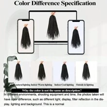 3Pcs Big Loop Box Braids Crochet Hair 14 Inch Prelooped, Short Three Strand Braid Knotless Crochet Box Braiding Hair Natural Black - Black - View 5
