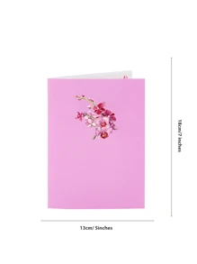 Opjoys 1 张花卉图案贺卡兰花，适合母亲节、春天、生日、结婚礼物、情人节（包括 1 个信封 + 1 张手写卡片 + 1 张 3D 贺卡） - 粉色 - 查看 7