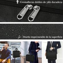 Maletin para laptop 14 17.3 pulgadas hombre y mujer Portafolio para laptop mujer Funda para laptop Funda para portátil Impermeable Tela Oxford - Negro - Ver 5