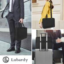 Maletin para laptop 14 17.3 pulgadas hombre y mujer Portafolio para laptop mujer Funda para laptop Funda para portátil Impermeable Tela Oxford - Negro - Ver 6