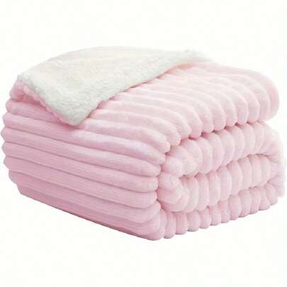 1 Piece Double Layer Baby Girl Pink Polyester Blanket Love Valentine