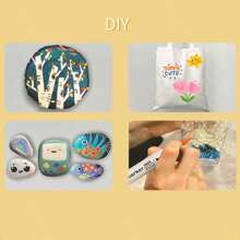 丙烯酸顏料筆記,12/24/36種顏色的丙烯酸顏料筆記,雙頭丙烯酸顏料標記套裝,適用於崖壁繪畫,木材,帆布,石頭,塑料,馬克杯,diy手工藝品 - 8809 - 查看 6