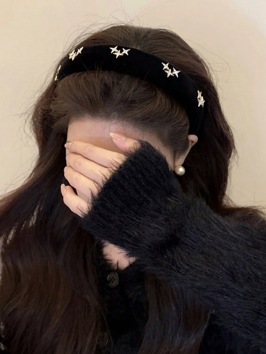 Băng đô nhung dành cho nữ Street 1pc, Phụ kiện tóc nhung tối giản thời trang với cảm giác cao cấp cho trang phục hàng ngày hoặc mặc trang phục