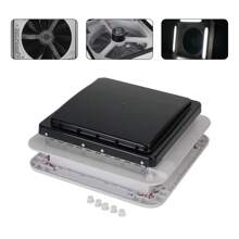 11" RV Caravan Roof Vent Forward And Reverse Motor RV Fan 12V Skylight W/ Light - Black - View 5