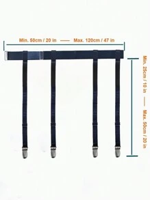 1 件黑色简约性感吊袜带，女式大腿高筒袜可调节弹性腰带，带金属夹，4/6 件金属夹弹性袜袜带，适合多种狂欢造型 - 黑色 - 查看 3