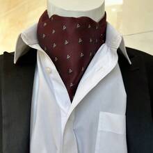 1條男士藍色和酒紅色印花圖案的英式領帶，適用於襯衫和正式場合工作 - 彩色 - 查看 4