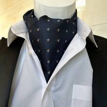 1條男士藍色和酒紅色印花圖案的英式領帶，適用於襯衫和正式場合工作 - 彩色 - 查看 3