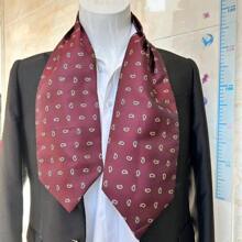 1條男士藍色和酒紅色印花圖案的英式領帶，適用於襯衫和正式場合工作 - 彩色 - 查看 7