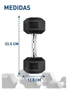 Bluelander Hexagonal Dumbbell, Weight For Home Exercise, Knurled Steel Handle And Rubber Cover. - màu đen - Xem 6