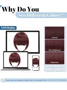Faux Frange Clip En Extension De Cheveux Avec Tempes Pour Femmes, Perruque Naturelle Pour Une Utilisation Quotidienne Avec Clip Sur Frange, Bu