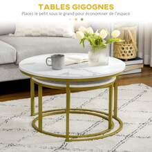 HOMCOM Coffee Tables - White - View 5