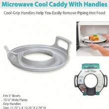 1 Pieza Práctico Transportador De Microondas Con Asas Para Tazones, Platos, Utensilios De Cocina, Esencial De Cocina Para Llevar En El Hogar, Dormitorio Y Restaurante - Gris - Ver 5