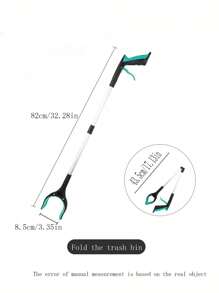 1pc Foldable Garbage Clip Picker, Home Sanitation Clamp, Sanitation Worker Trash Pick Up Tool - Green - View 2