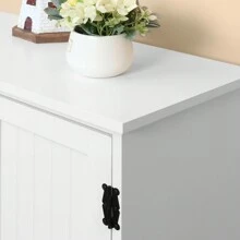 HOMCOM Accent Floor Storage Cabinet Kitchen Cupboard With Adjustable Shelves And 2 Lower Doors, White - White - View 5
