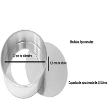 KIT DE FORMA ASSADEIRA FUNDO REMOVÍVEL LISA ALUMÍNIO POLIDO PROFISSIONAL TAMANHO P, M, G