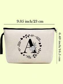 1PC Makeup Bag Travel Cosmetic Bags Toiletries Organizer Handbags Purses Women Bathroom Wash Pouch 26 Initial Letter A To Z Makeup Organizer Girls Pencil Case For Travel Storage Bag For Home, Gift, Vacation And Festival Halloween Christmas Multifunctional Use, Boho Vibes, For Holiday Beach, Bathroom Collection, Bedroom Collection, Large Capacity