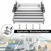 Aluminum Manual Double Pull Out Drop Down Folding Step Motorhome RV Campervan - Silver - View 4