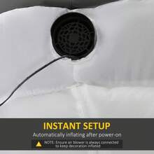 HOMCOM 3m Halloween Inflatable Skeleton Ghost Decoration, LED Lighted For Home Indoor Outdoor Garden Lawn Decoration Party Prop - Black and White - View 3