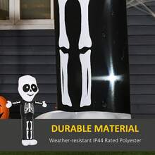 HOMCOM 3m Halloween Inflatable Skeleton Ghost Decoration, LED Lighted For Home Indoor Outdoor Garden Lawn Decoration Party Prop - Black and White - View 5